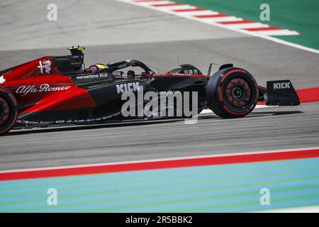 Montmelo, Spanien – 02./06./2023., 24 ZHOU Guanyu (Chi), Alfa Romeo F1 Team Einsatz C43, Action während der Formel 1 AWS Gran Premio de Espana 2023, 7. Runde der Formel-1-Weltmeisterschaft 2023 vom 2. Bis 4. Juni 2023 auf dem Circuit de Barcelona-Catalunya, in Montmelo, Spanien – Foto: Xavi Bonilla/DPPI/LiveMedia Credit: Unabhängige Fotoagentur/Alamy Live News Stockfoto