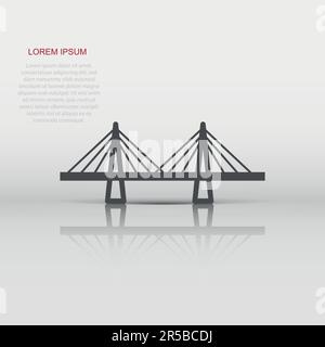 Brücke Zeichen Symbol im flachen Stil. Zugbrücke Vector Illustration auf weißem Hintergrund isoliert. Road Business Konzept. Stock Vektor