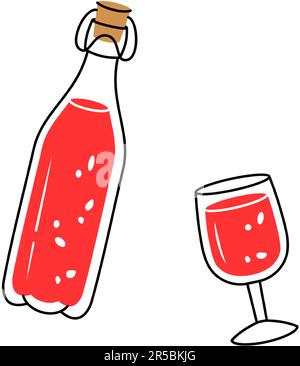 Symbol für Natronglas-Flasche. Silhouette der leeren Glas- oder Kunststoffflasche. Vektordarstellung. Stock Vektor