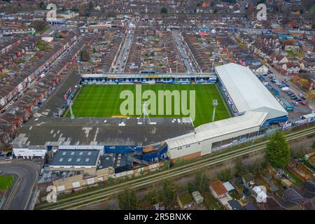 Luton, Großbritannien. 29. Mai 2023. Allgemeiner Blick auf das Kenilworth Road Stadium, in dem jetzt der Premier League Fußball stattfindet, nachdem der Luton Town Football Club durch das Championship Play-off-Spiel gefördert wurde. Bild aufgenommen in Kenilworth Road, Luton, Bedfordshire, England, am 20. November 2020. Foto: David Horn. Kredit: Prime Media Images/Alamy Live News Stockfoto