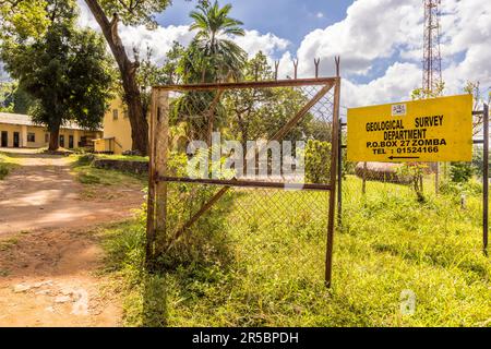 Kolonialgebäude in Zomba, Malawi Stockfoto