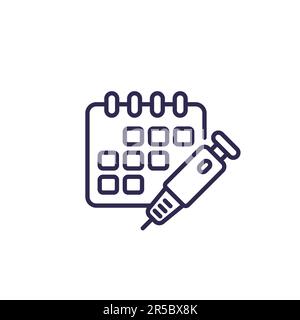 Symbol für die Zeile des Insulin-Injektionsplans Stock Vektor