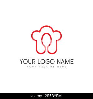 Kreative Kochmütze mit Spoon Logo Logo Logo Kochen Restaurant Logo Stock Vektor
