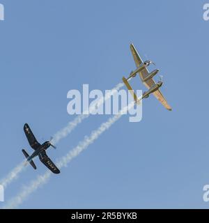 Flying Bulls auf der Pardubice Air Show 2023 in Pardubice, Tschechische Republik Stockfoto