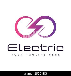 Electric Infinity Logo Design Charge Logo Super Power Stock Vektor