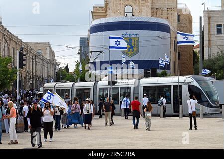 Festlichkeiten auf dem Tzahal-Platz zum Jerusalem-Tag Stockfoto