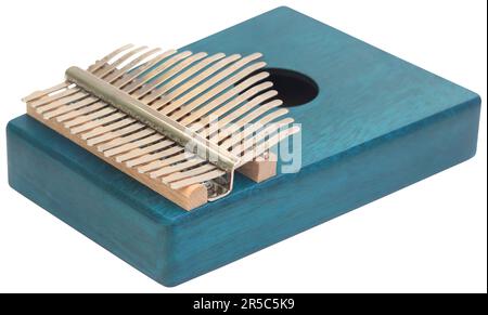 Kalimba-Musikinstrument-Nahaufnahme und isoliert Stockfoto