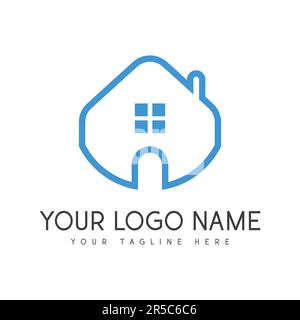 Modern House Logo Design Immobilien Logo Luxus Vintage Real Estate Keys Home Schlüsselloch Logo Stock Vektor