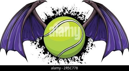 vektordarstellung eines Tennisballs mit Flügeln Stock Vektor