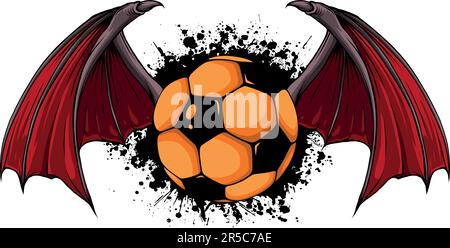 vektordarstellung von Fußball und Flügeln Stock Vektor