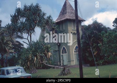 August 1970 - Hawaii - Blick auf das Waioli Mission House Stockfoto