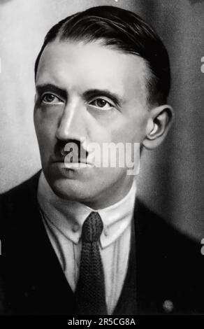 Adolf Hitler (1889-1945), Vorsitzender der Nationalsozialistischen Deutschen Arbeiterpartei. Stockfoto