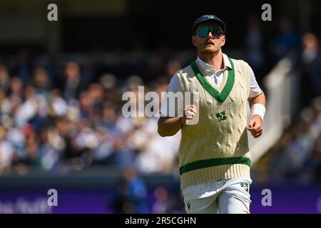 Mark Adair of Ireland während des LV= Insurance Test Match Day 2 England vs Ireland at Lords, London, Großbritannien, 2. Juni 2023 (Foto: Craig Thomas/News Images) Stockfoto