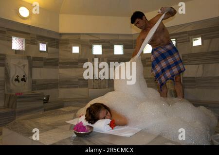 Hamam im Lykia World Village Hotel in Oeluedeniz in der Nähe von Fethiye, türkische Ägäis, Türkei Stockfoto