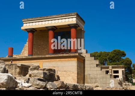 Ausgrabungen eines minoischen Palastes in Knossos, Heraklion, Kreta, Griechenland Stockfoto