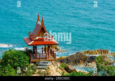 Tempel in Choeng Mon Bay, Ko Samui Island, Thailand, Buddhismus, Südthailand Stockfoto