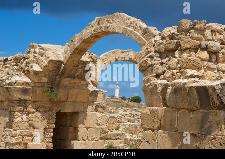 Saranda Kolones im Ausgrabungsgebiet in Pafos, Paphos, Südzypern Stockfoto