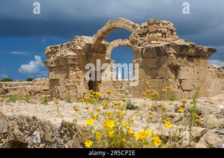 Saranda Kolones im Ausgrabungsgebiet in Pafos, Paphos, Südzypern Stockfoto