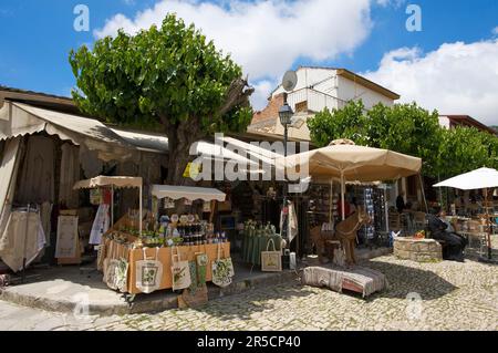 Souvenirstände in Omodos, Troodos Mountains, Südzypern Stockfoto