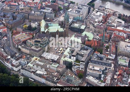 St. Petri Kathedrale, Bremer Rathaus, Weser, Bremer Stadtzentrum, Deutschland Stockfoto