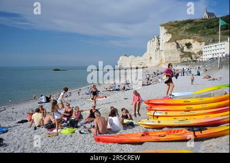 Falaise d'Amont, Etretat, Normandie, Frankreich Stockfoto