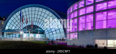 Lichterfest Bielefelder Stadthalle beleuchtete Bielefeld Deutschland Stockfoto