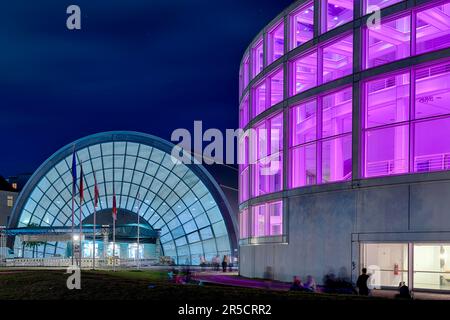 Lichterfest Bielefelder Stadthalle beleuchtete Bielefeld Deutschland Stockfoto