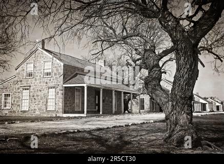 Fort Concho, San Angelo, Texas; das Stringer House wurde für die Offiziersquartiere genutzt. Stockfoto