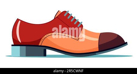 Süße klassische Herrenschuhe. Männerschuhe isoliert auf weißem Hintergrund. Cartoonschuhe. Vektordarstellung Stock Vektor