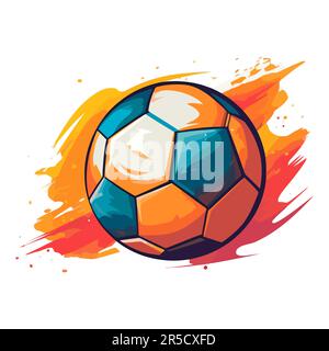 Abstraktes Bild des Fußballs. Süßer Fußball isoliert auf weißem Hintergrund. Vektordarstellung Stock Vektor