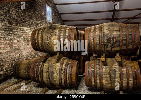 Cask Warehouse, Glengoyne Distillery - Dumgoyne, Stirlingshire, Schottland, Großbritannien Stockfoto