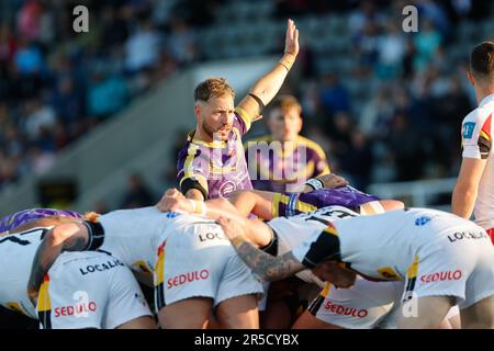 Newcastle, Großbritannien. 02. Juni 2023. Jack Miller von Newcastle Thunder während des BETFRED-Meisterschaftsspiels zwischen Newcastle Thunder und Bradford Bulls im Kingston Park, Newcastle, am Freitag, den 2. Juni 2023. (Foto: Chris Lishman | MI News) Kredit: MI News & Sport /Alamy Live News Stockfoto