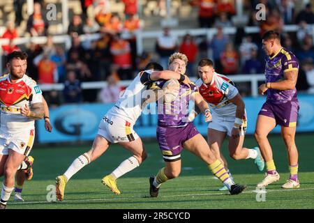 Newcastle, Großbritannien. 02. Juni 2023. Denive Balmforth wird am Freitag, den 2. Juni 2023 im Kingston Park, Newcastle, Newcastle, beim BETFRED Championship-Spiel zwischen Newcastle Thunder und Bradford Bulls ins Spiel gebracht. (Foto: Chris Lishman | MI News) Kredit: MI News & Sport /Alamy Live News Stockfoto