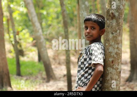 Porträt eines süßen indischen Jungen. Stockfoto