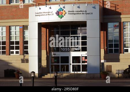 Canadian Museum of Immigration am Pier 21, ein Nationalmuseum im Zentrum von Halifax, Nova Scotia, Kanada (2022) Stockfoto