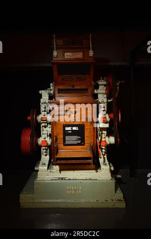 Die Geschichte des Guinness Stout wird im Guinness Storehouse in St. James Gate Brauerei in Dublin, Irland. Stockfoto