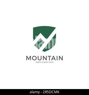 Mountain Logo-Design. Shield Mountain Logo-Vektor Stock Vektor