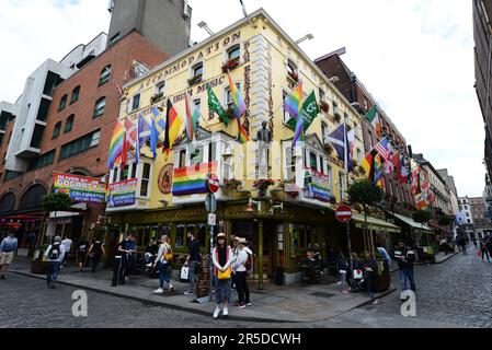 Die Oliver St. John Gogarty's Hostel in Temple Bar, Dublin, Irland. Stockfoto