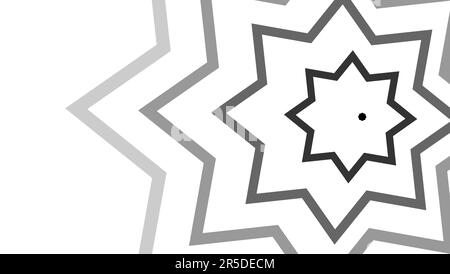 Gemischter Mustereffekt von sechs spitzen Sternen. Verschwindende Muster wirken sich aus. Stock Vektor