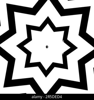 Gemischter Mustereffekt von sechs spitzen Sternen. Stock Vektor