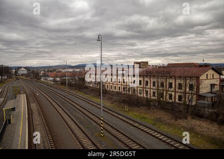 Bahnhof in Uhersky Brod, Tschechien Stockfoto