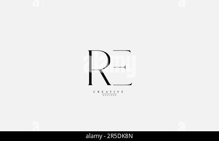 Buchstaben Buchstaben Initialen Monogramm Logo RE R E Stock Vektor