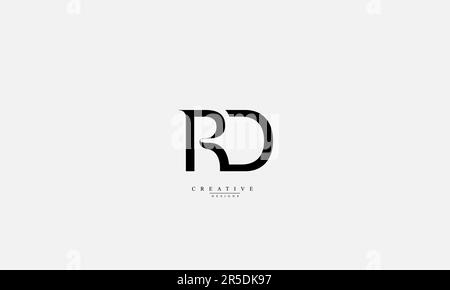 Buchstaben Buchstaben Initialen Monogramm Logo RD DR R D Stock Vektor