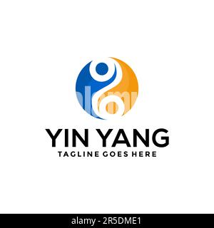 Yin Yang Tree Logo Template Design Kreative Idee Stock Vektor