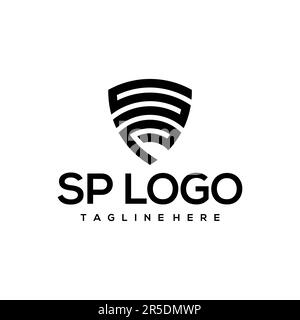 SP Letter Monogramm Logo Template Design Kreative Idee Stock Vektor