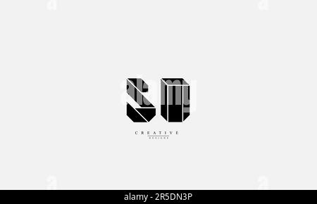 Buchstaben Buchstaben Initialen Monogramm Logo SD DS S D Stock Vektor