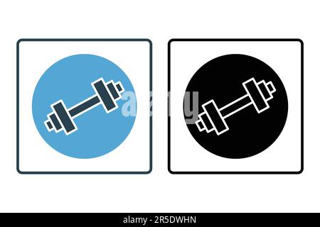 Klingelsymbol. Symbol für Fitness, Sportausrüstung. Solides Icon-Design. Einfache Vektorkonstruktion editierbar Stock Vektor
