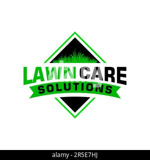 Rasenpflege Logo Design kreative Idee Vektordesign Inspiration Stock Vektor