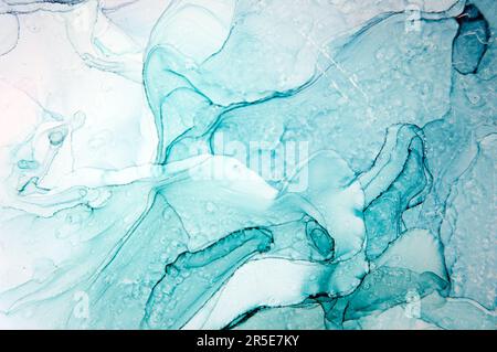 Künstlerische Komposition. Alkoholtinte Bild. Zeitgenössisches Image. Handgemalte künstlerische Komposition. Mehrschichtiger Stil. Luxuriöse Komposition. Nahaufnahme Stockfoto