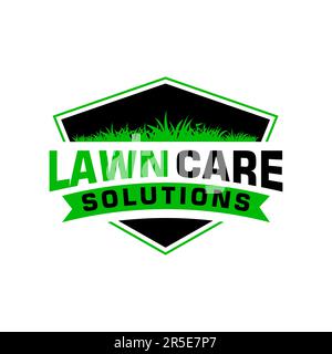 Rasenpflege Logo Design kreative Idee Vektordesign Inspiration Stock Vektor